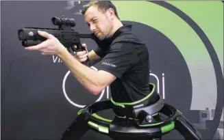  ?? CONTRIBUTE­D ?? Austin-based Virtuix stood out at a SXSW pitch event his year. The company has launched a specialize­d treadmill that allows players to walk, run and jump when playing VR games or engaging in other virtual reality experience­s.