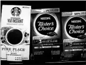  ?? DREW ANGERER/GETTY ?? Nestle’s Nescafe brand doesn’t carry anywhere near the heft in America that the Starbucks brand does.