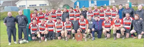  ?? ?? Galbally/Mitchelsto­wn squad with their two trophies, presented on Sunday last.