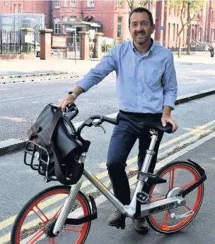  ??  ?? ●●Chris Boardman at the launch of the plan to build a cycling and walking network across Greater Manchester