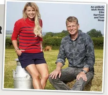  ??  ?? An unlikely idyll: Hosts
Ellie Harrison and Tom
Heap