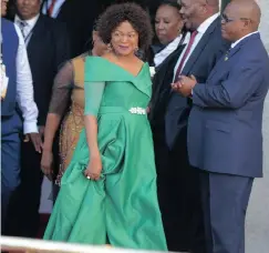  ??  ?? SPEAKER Baleka Mbete among the guests arriving on the red carpet at State of the Nation. Ayanda Ndamane AFRICAN NEWS AGENCY (ANA) |