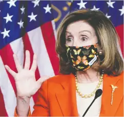  ?? JOSHUA ROBERTS/REUTERS ?? U.S. House Speaker Nancy Pelosi has been working on a Us$1.9-trillion pandemic relief package.
