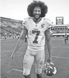  ?? ROBERT HANASHIRO/USA TODAY SPORTS ?? Colin Kaepernick started 58 games at quarterbac­k for the 49ers between 2012 and 2016, including the Super Bowl in the 2013 season.