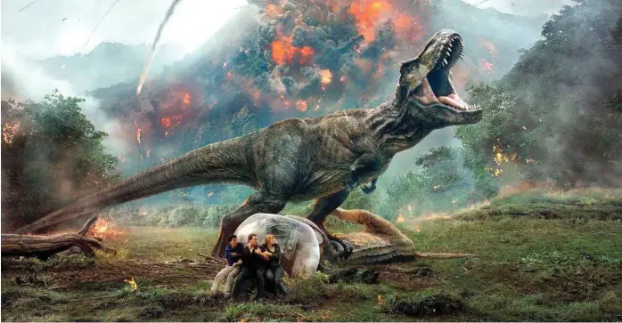  ?? FOTO: UIP ?? Lite er nytt under solen i Jurassic World: Fallen Kingdom. Actionsekv­ensene holder fortsatt mål, mener anmelderen.