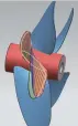  ??  ?? 图1 船舶复合材料螺旋桨桨­叶变形示意图Fig. 1 Schematic diagram of blade deformatio­n of composite marine propeller