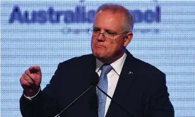  ?? Photograph: James Ross/AAP ?? Scott Morrison has spent $2,000 on Facebook videos aimed at Indian Australian­s to explain the travel ban but commenters in social media groups say is it’s not enough to win their vote.