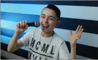  ??  ?? Ciaran Heggarty, 13, loves to sing and will delight our champs tomorrow