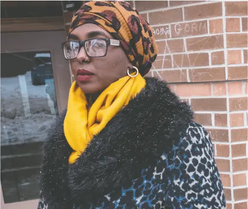  ?? ERROL MCGIHON / POSTMEDIA NEWS FILES ?? Dahabo Ahmed-omer recounts how she was interrogat­ed by two white strangers while sitting in her car in August.