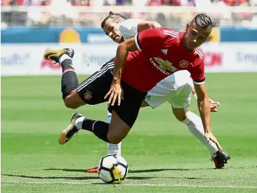  ??  ?? Among the
best: Andreas Pereira (front) is now tied to Manchester United until 2019 with the option of an additional 12 months. — AFP