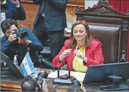  ?? HCDN ?? PRESIDENTA. Cecilia Moreau, el día de su jura en agosto pasado.