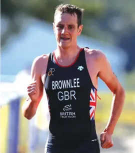  ??  ?? Alistair Brownlee of Great Britain participat­es in the running discipline of the men’s triathlon finals Photo: AP