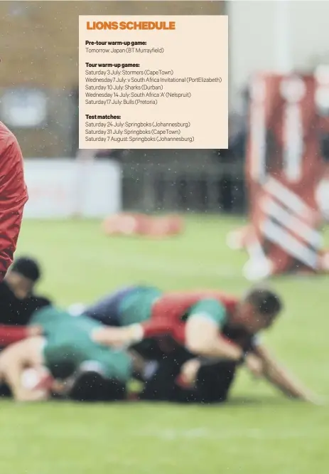  ??  ?? 2 Lions attack coach Gregor Townsend during a training session in Jersey earlier this week. Townsend says the squad have formed close bonds in a few ways, ‘some from having a few drinks and some from working really hard on the training field’