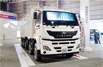  ??  ?? ⇩ Eicher Live enables the management of truck fleet; monitor their movement, fuel consumptio­n, and to address their operationa­l needs.