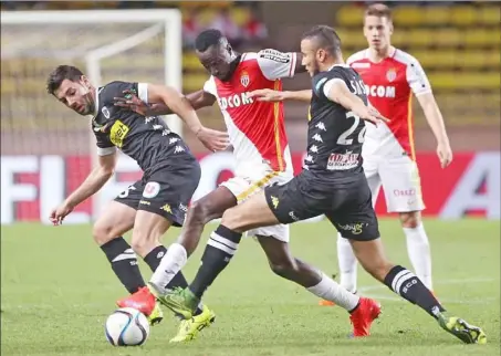  ?? (Photo Cyril Dodergny) ?? Monaco s’en est sorti par le plus petit des écarts contre Angers. Mario Pasalic a marqué, mais comme souvent, les attaquants de l’ASM sont restés muets.