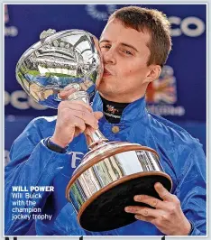  ?? ?? WILL POWER Will Buick with the champion jockey trophy