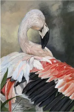  ??  ?? “Fancy Feathers”
Acrylic on Canvas, 10.6” X 16”