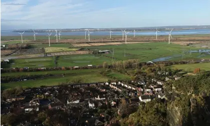  ?? Photograph: Nathan Stirk/Getty Images ?? The view of Frodsham wind farm from Helsby Hill in Helsby, Cheshire.