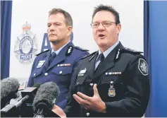  ??  ?? Phelan (right) and New South Wales Police Deputy Commission­er David Hudson speak at a press conference related to arrests in a foiled aircraft attack plot at the Australian Federal Police headquarte­rs in Sydney, Australia. — Reuters photo