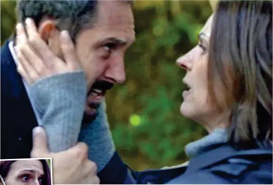  ??  ?? Mutual destructio­n: Bertie Carvel and Suranne Jones, also left, in the Doctor Foster series finale