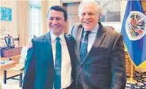  ?? FOTO: EL HERALDO ?? El ministro de la Presidenci­a, Ebal Díaz, junto al secretario general de la OEA, Luis Almagro, en la primera reunión.