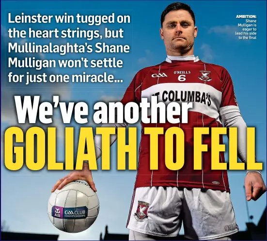  ??  ?? AMBITION: Shane Mulligan is eager to lead his side to the final