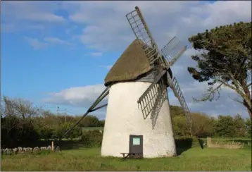  ??  ?? Tacumshane Windmill, one of only two in Ireland in original condition. It is of Dutch design and is very similar to one in the grounds or the Groote Schuur Hospital in Cape Town, South Africa.