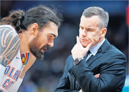  ??  ?? Coach Billy Donovan, center Steven Adams and the Thunder will likely face a stacked Western Conference in the 2020-21 season, with nearly every team thinking it has a realistic shot at making a postseason run. [BRYAN TERRY/ THE OKLAHOMAN]