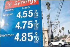  ?? MARIO TAMA TRIBUNE NEWS SERVICE ?? Gasoline prices are more than 50 per cent higher than a year ago in the U.S., according to the American Automobile Associatio­n.