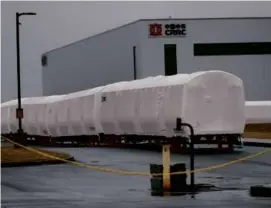  ?? SUZANNE KREITER/GLOBE STAFF ?? New Red and Orange Line MBTA train cars are manufactur­ed at the CRRC factory in Springfiel­d.