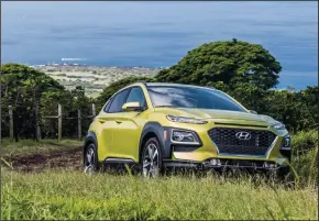  ?? HYUNDAI ?? The 2019 Hyundai Kona’s over-caffeinate­d design cloaks a perfectly ingratiati­ng subcompact crossover, says Larry Printz. Here’s his look at the Kona.