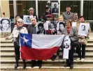  ?? Photograph: Cecilia Jimenez ?? Supporters of the families of Rivas’s alleged victims outside the federal court on Wednesday.