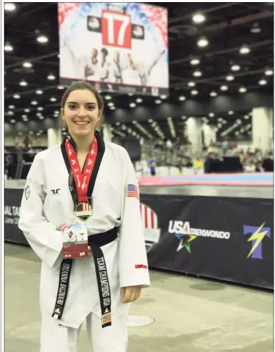  ?? Brianna Salinaro / Contribute­d photo ?? Brianna Salinaro graduated from Sacred Heart University in 2020 and will be the first female to compete in para Taekwondo for Team USA. Salinaro is the first athlete with cerebral palsy to compete in the sport on the world stage.