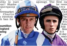  ?? GETTY IMAGES ?? Sorry: Soumillon has apologised for elbowing Ryan (far right)