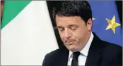  ??  ?? Italian Premier Matteo Renzi speaks during a press conference at the premier’s office Chigi Palace in Rome, early yesterday.