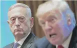  ?? VIA GETTY IMAGES MANDEL NGAN/AFP ?? Then-Defense Secretary James Mattis with President Donald Trump in 2017.