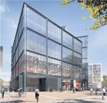  ??  ?? > Cardiff University’s School of Journalism, Media and Cultural Studies’ new headquarte­rs at 2 Central Square in the city centre, which will be completed in summer 2018