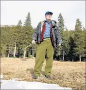  ?? Rich Pedroncell­i Associated Press ?? STATE WATER official Frank Gehrke takes a Sierra snow survey Wednesday, which was 3% of average.