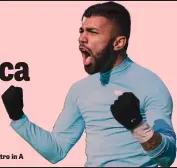  ??  ?? L’entusiasmo di Gabigol, 20 anni, al primo centro in A