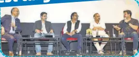  ?? ?? (L-R) Komal Nahta, Abhishek Sharma, Anees Bazmee, Mahaveer Jain, Vikas Bahl