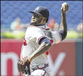  ?? CHRIS SZAGOLA ?? Closer Arodys Vizcaino had to leave Friday night’s game after throwing six pitches during the ninth inning against the Rockies.