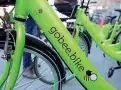  ??  ?? Le biciclette di Gobee, la compagnia di bike sharing sbarcata il 4 dicembre scorso a Firenze