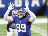  ?? Adam Hunger / Associated Press ?? New York Giants defensive end Leonard Williams is shown in action during a game against the Dallas Cowboys in East Rutherford, N.J., in January.