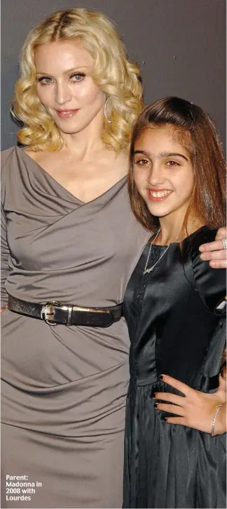  ??  ?? Parent: Madonna in 2008 with Lourdes