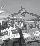  ?? STEVEN SENNE/AP ?? Protest in Boston on Sunday