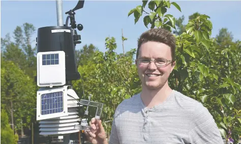  ?? [SUBMITTED] ?? Jared Stoochnoff, a University of Guelph graduate student, is pioneering a new app-based irrigation management strategy.
