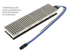  ??  ?? The MAX7219 LED matrix combines four 8 x 8 LED modules into one board.
