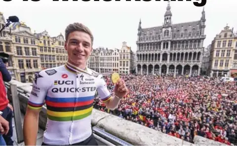  ?? FOTO BELGA ?? Evenepoel was zelf onder de indruk van de massale opkomst in de hoofdstad.