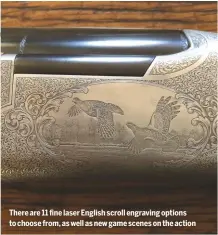  ??  ?? There are 11 fine laser English scroll engraving options to choose from, as well as new game scenes on the action