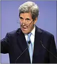  ?? ALBERTO PEZZALI / AP ?? John Kerry, United States Special Presidenti­al Envoy for Climate, speaks immediatel­y after a press conference given by China’s Special Envoy for Climate Change Xie Zhenhua at the COP26 U.N. Climate Summit, in Glasgow, Scotland on Wednesday.